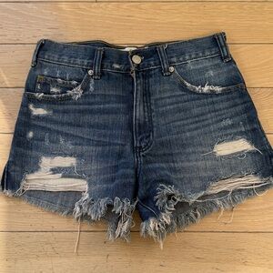Abercrombie & Fitch Distressed Blue Jean Shorts